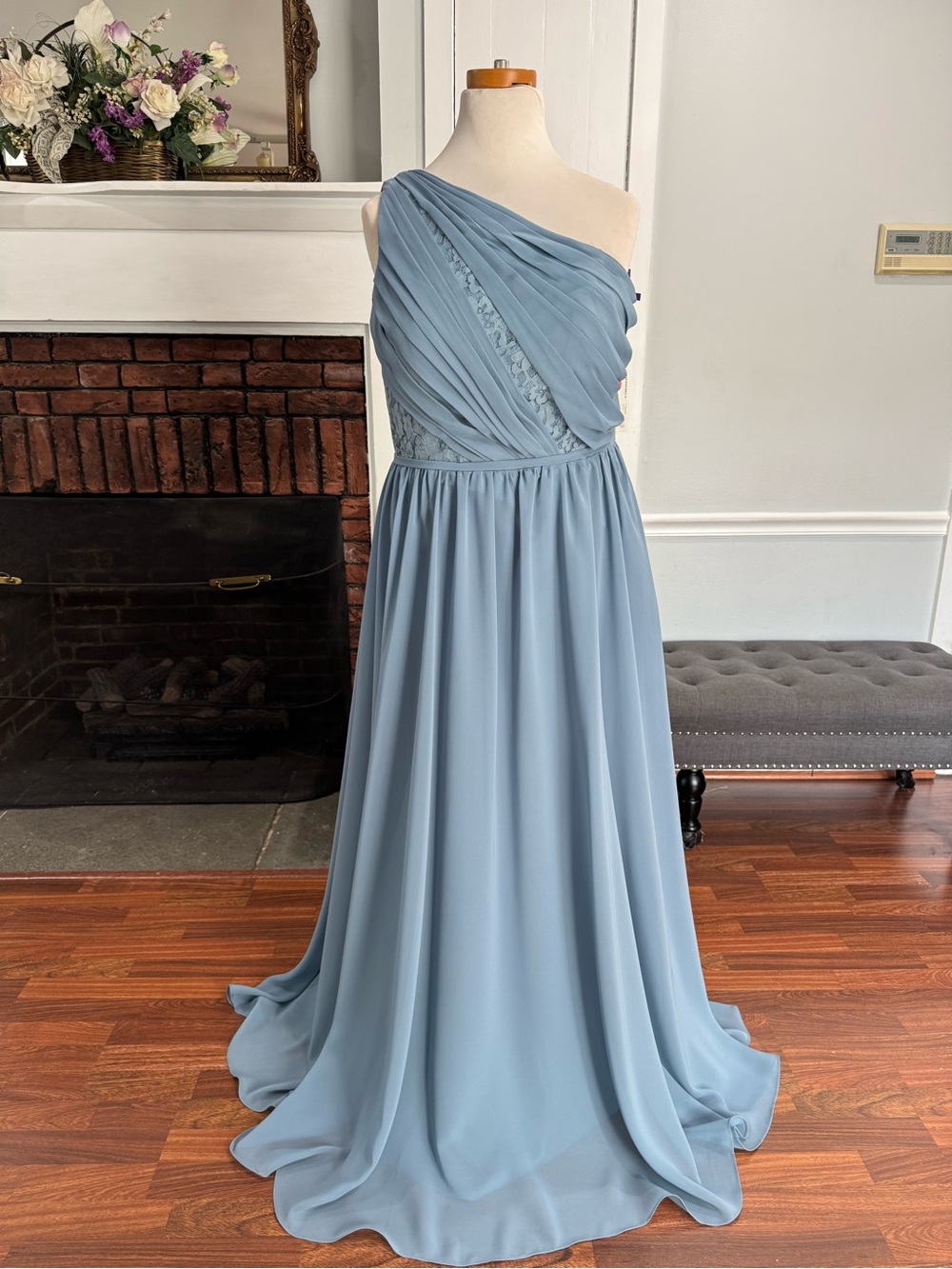 NWT Christina Wu Celebrations, style 22826, sz 16, Slate Blue formal dress